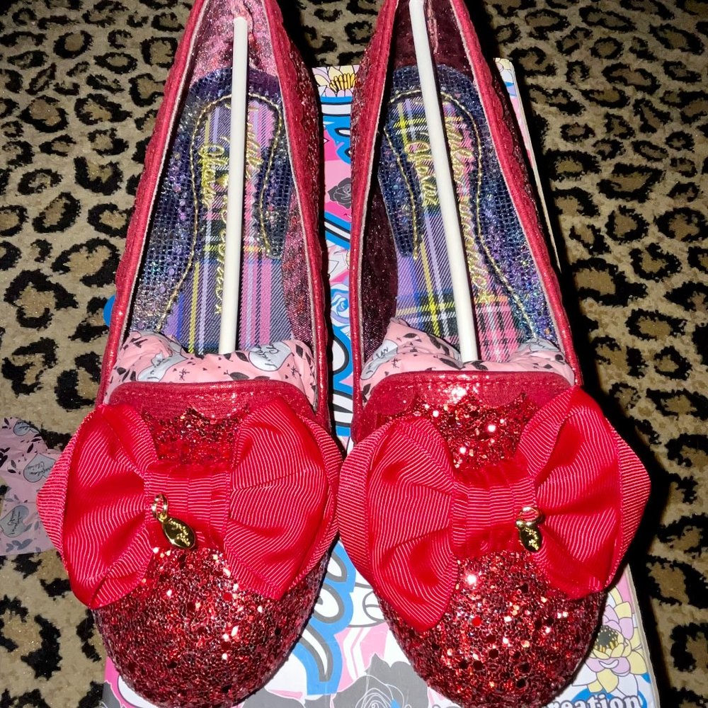 IRREGULAR CHOICE Sulu RED RED Bling Bling flats!